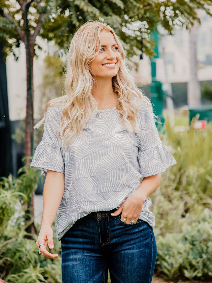 Margo Top - Green Palm Print