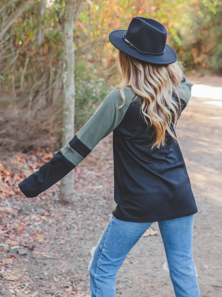 Colorblock Raglan Top