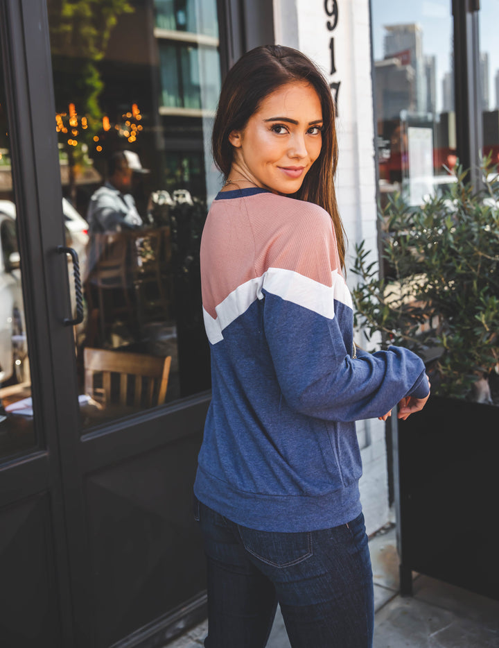 Chevron Colorblock Phoenix Pullover Top