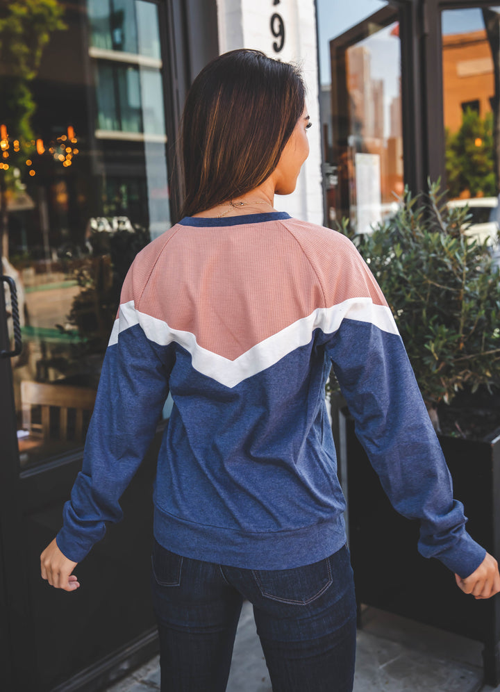 Chevron Colorblock Phoenix Pullover Top