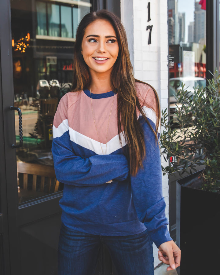 Chevron Colorblock Phoenix Pullover Top