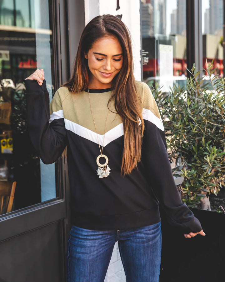 Chevron Colorblock Phoenix Pullover Top