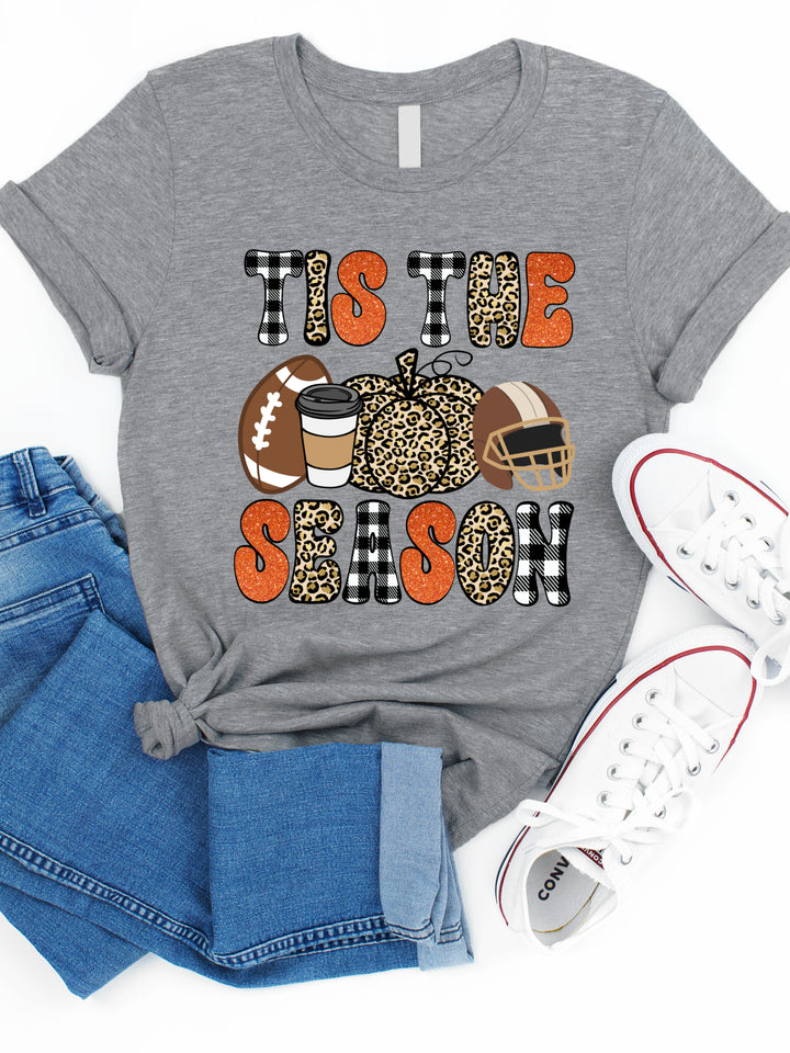 Tis The Season Fall Football Graphic Tee