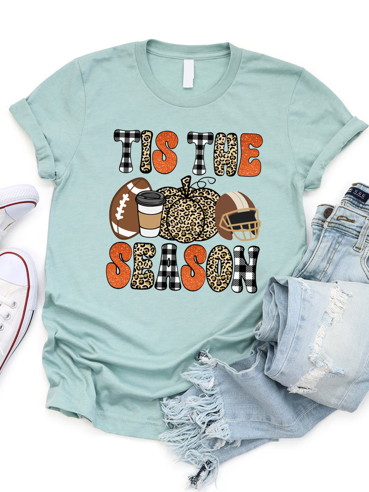 Tis The Season Fall Football Graphic Tee