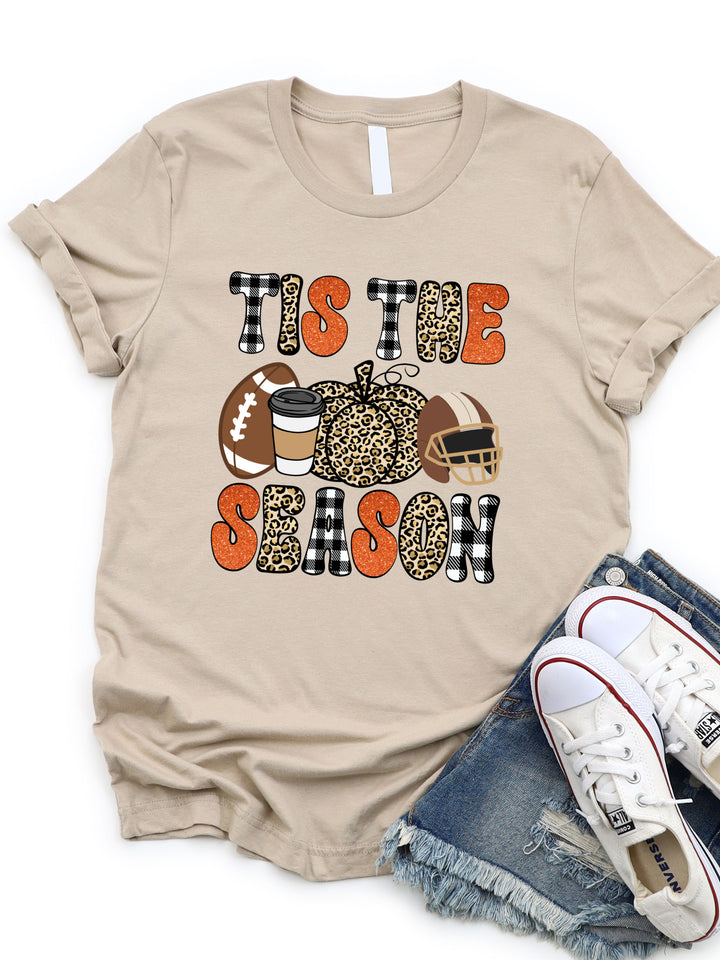 Tis The Season Fall Football Graphic Tee