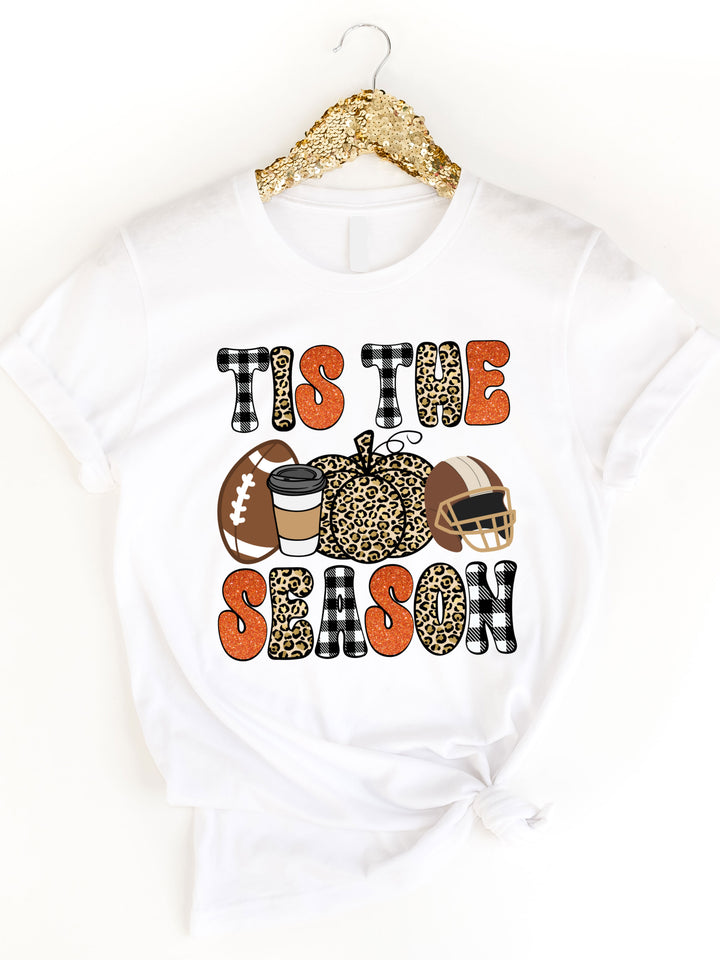 Tis The Season Fall Football Graphic Tee