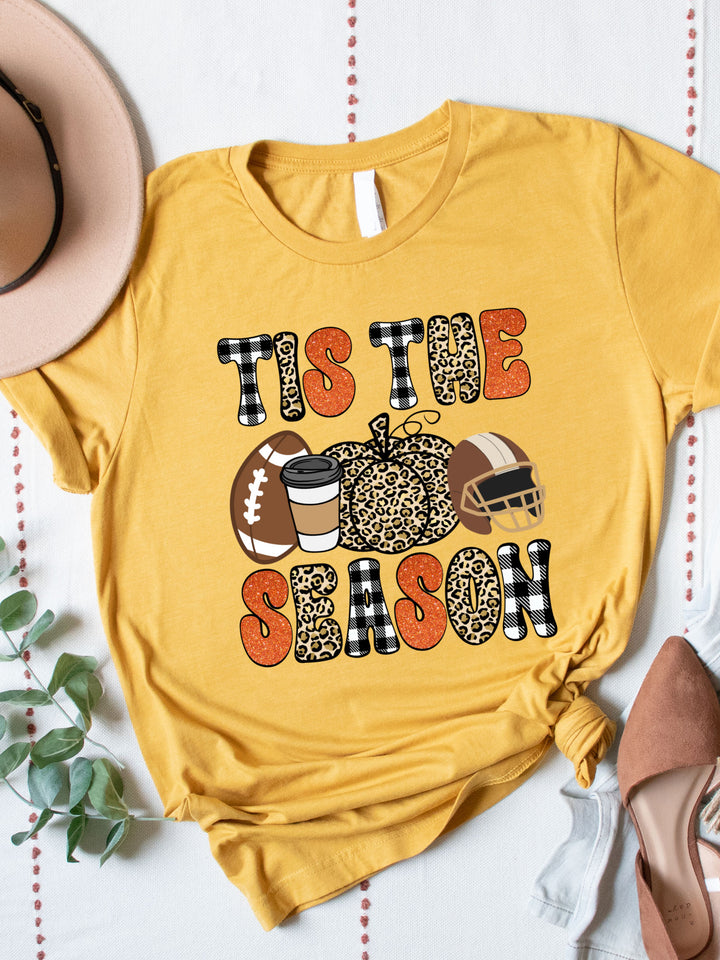 Tis The Season Fall Football Graphic Tee