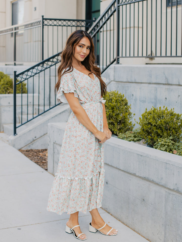 Floral Whitney Dress  - Blue / Purple