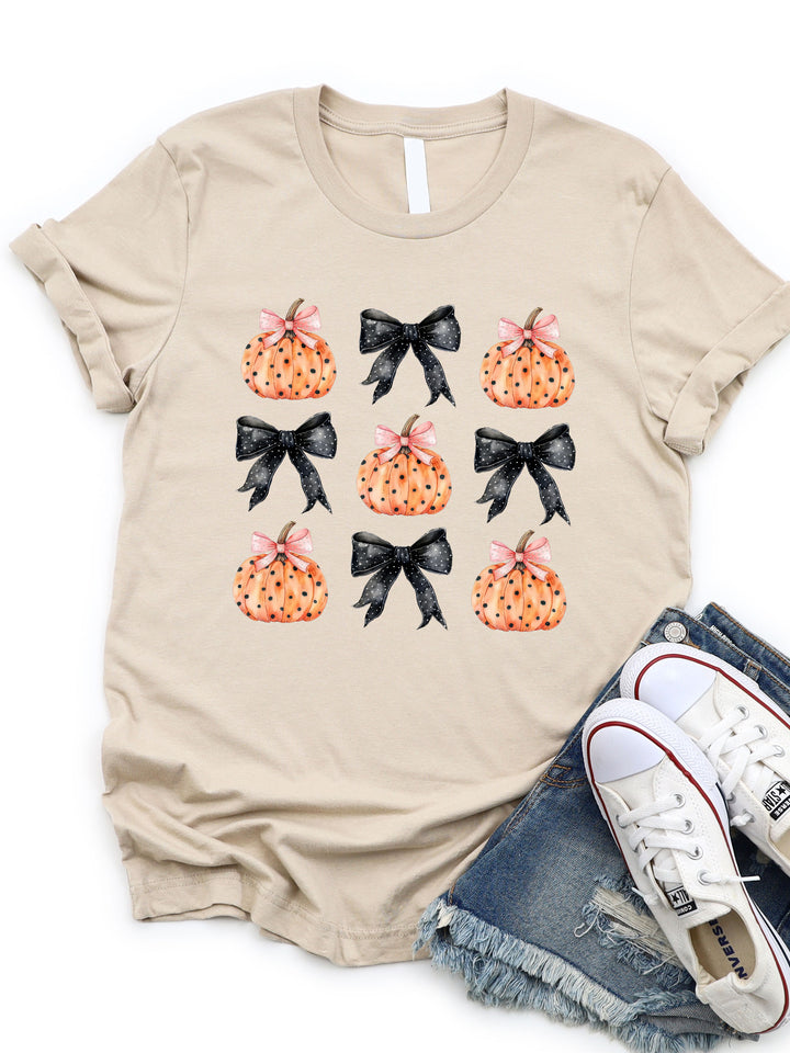Polka Dot Bows and Pumpkins Graphic Tee
