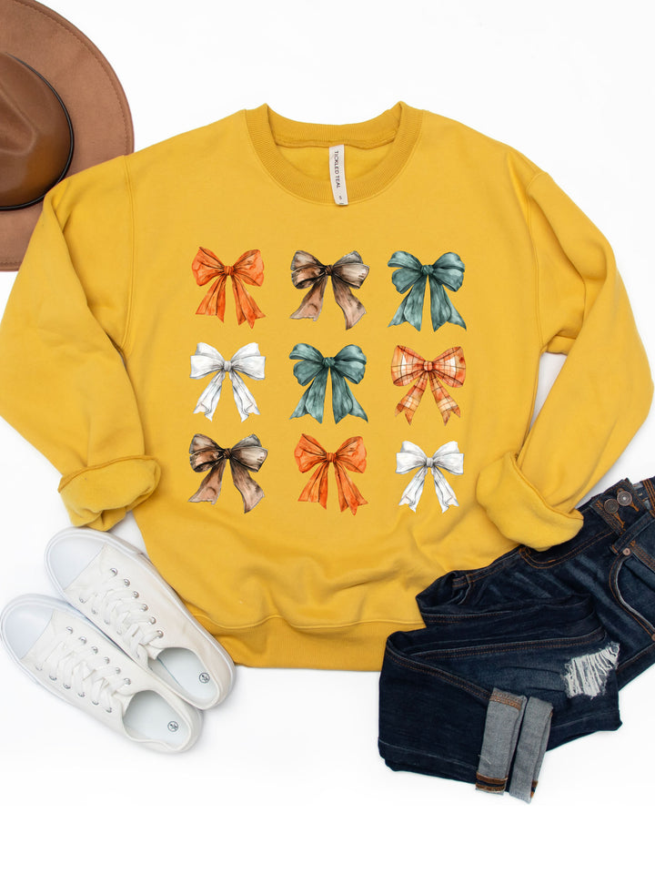 Colored Bows Graphic Sweatshirt
