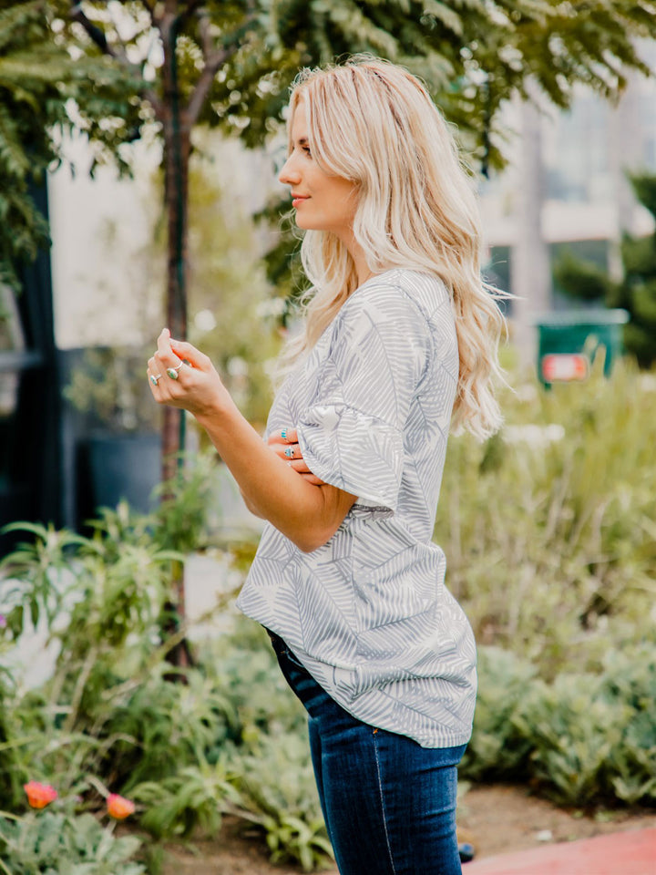 Margo Top - Green Palm Print