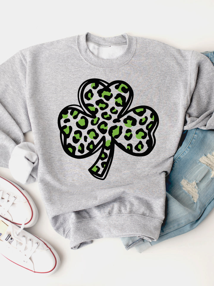Cheetah Clover  - Graphic Sweatshirt