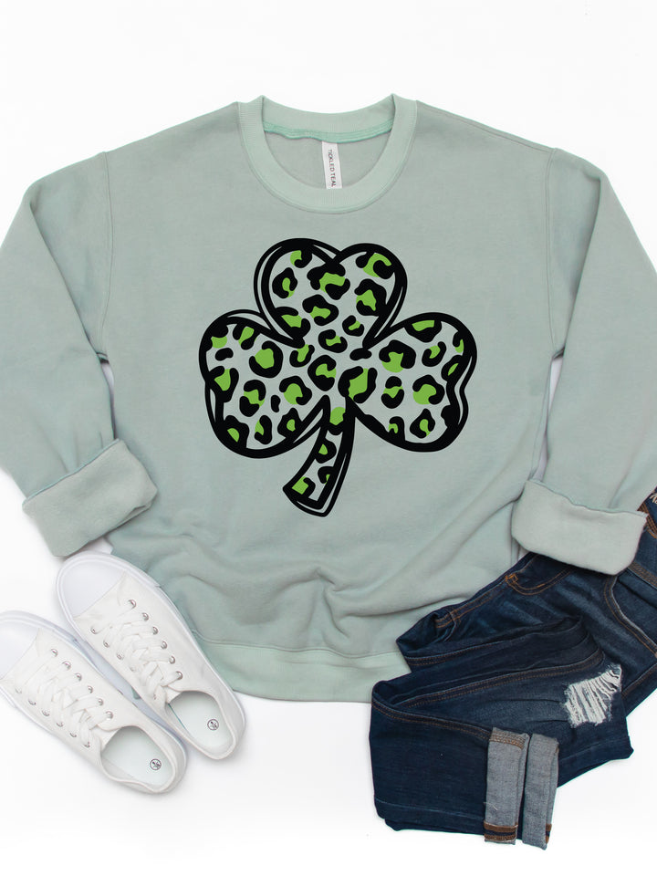 Cheetah Clover  - Graphic Sweatshirt