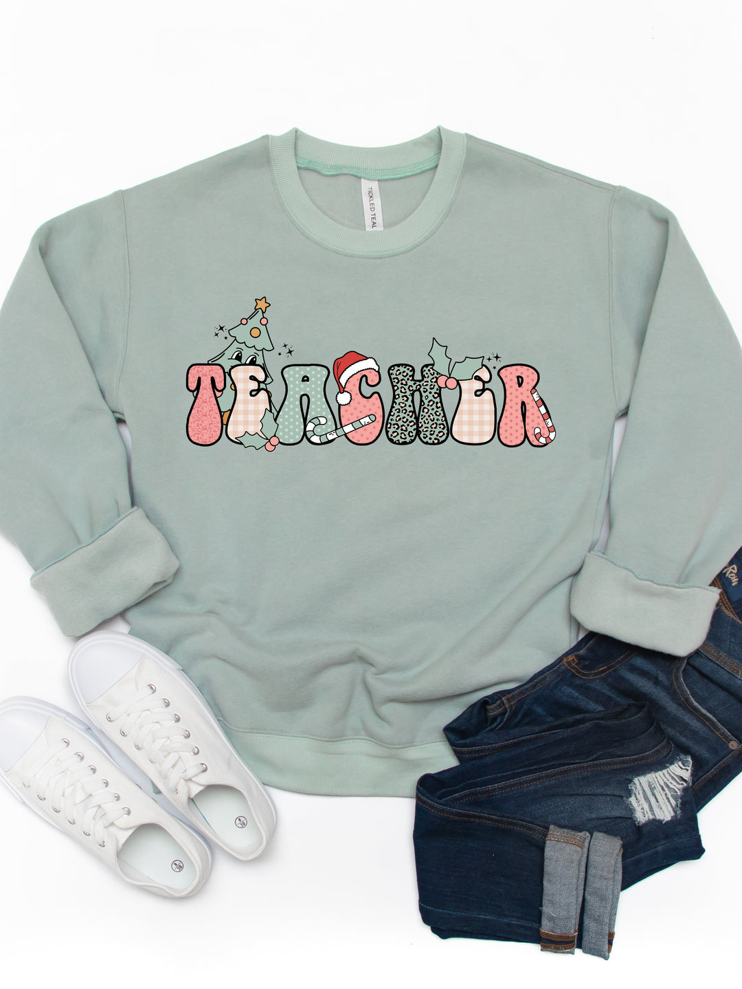 Teacher (Christmas Patterns) Graphic Sweatshirt