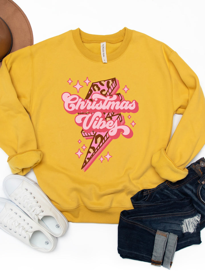 Christmas Vibes Lightning Bolt - Graphic Sweatshirt