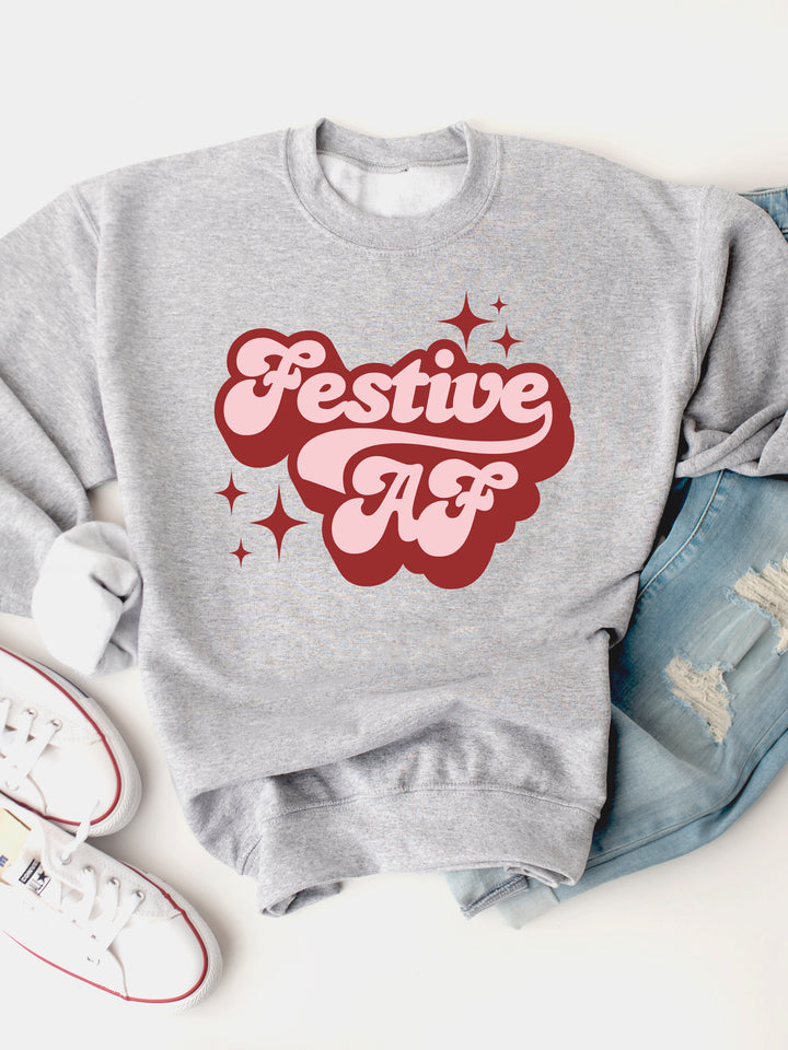 Festive AF - Christmas Graphic Sweatshirt