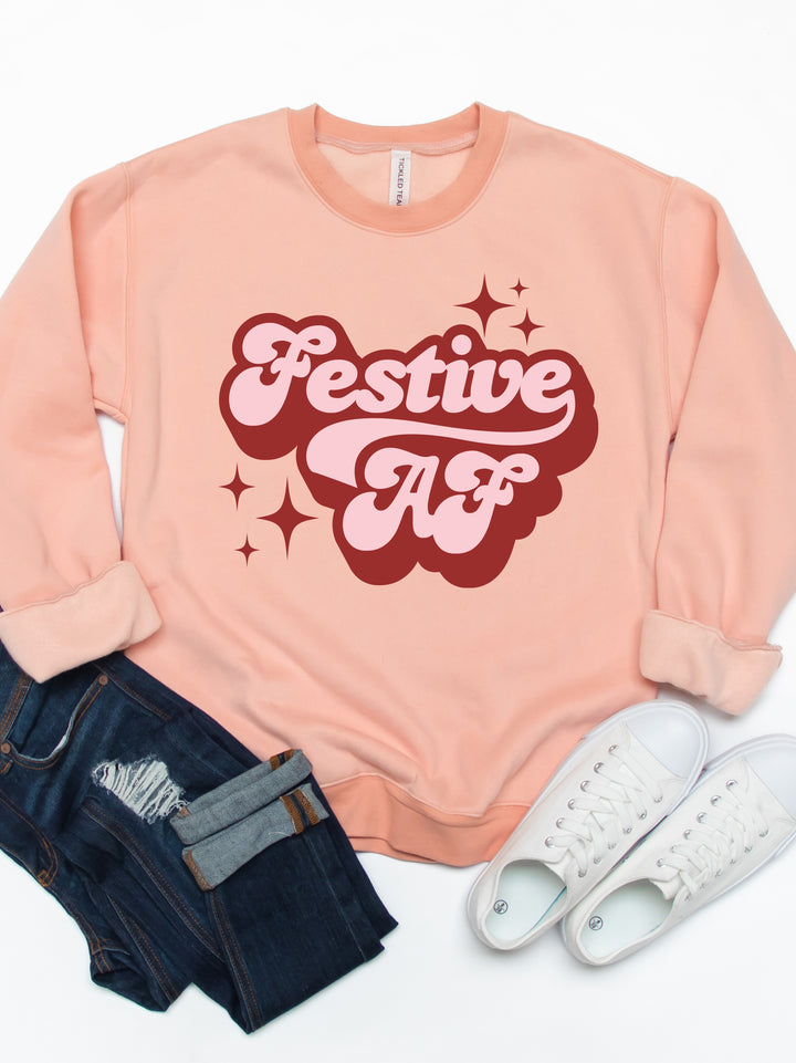 Festive AF - Christmas Graphic Sweatshirt