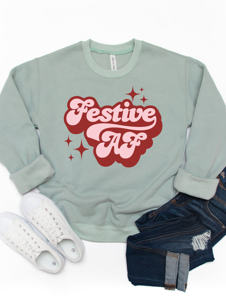 Festive AF - Christmas Graphic Sweatshirt