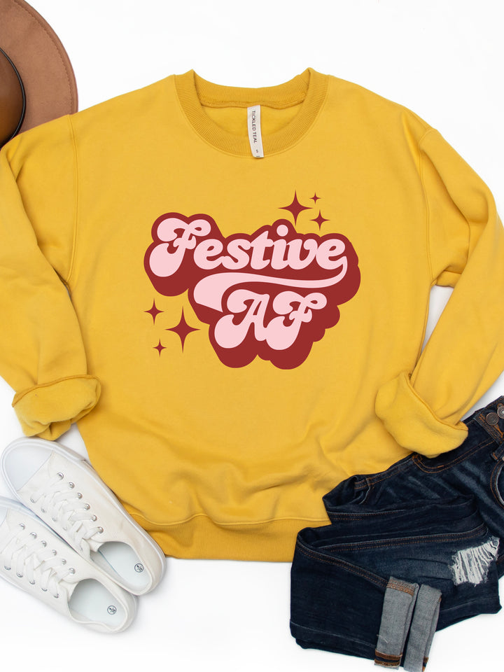 Festive AF - Christmas Graphic Sweatshirt