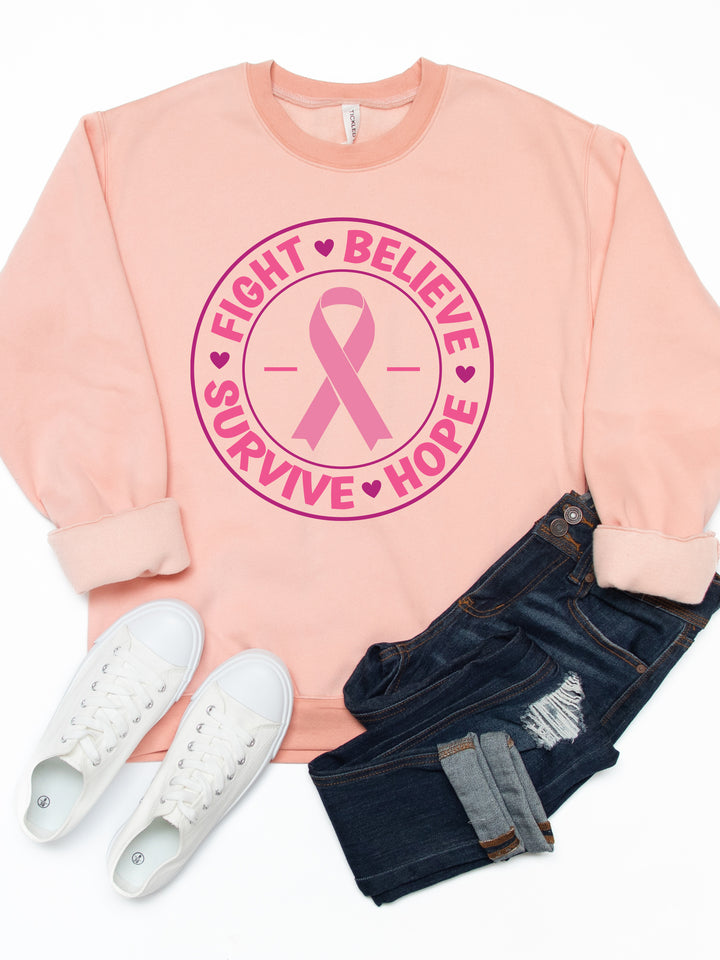 Fight Believe Survive Hope Graphic Sweatshirt