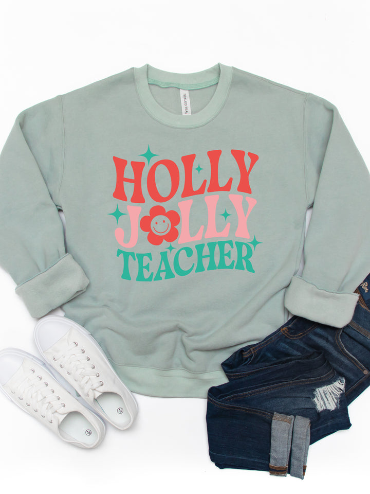 Holly Jolly Teacher - Graphic Sweatshirt