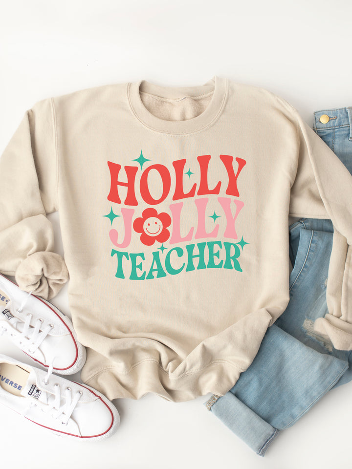 Holly Jolly Teacher - Graphic Sweatshirt