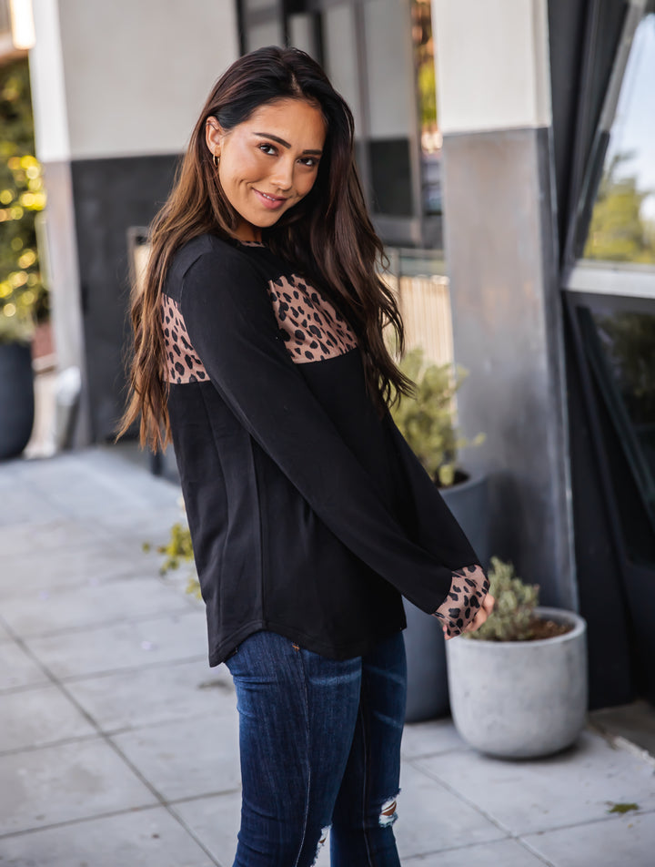 Animal Print Detail Ania Top