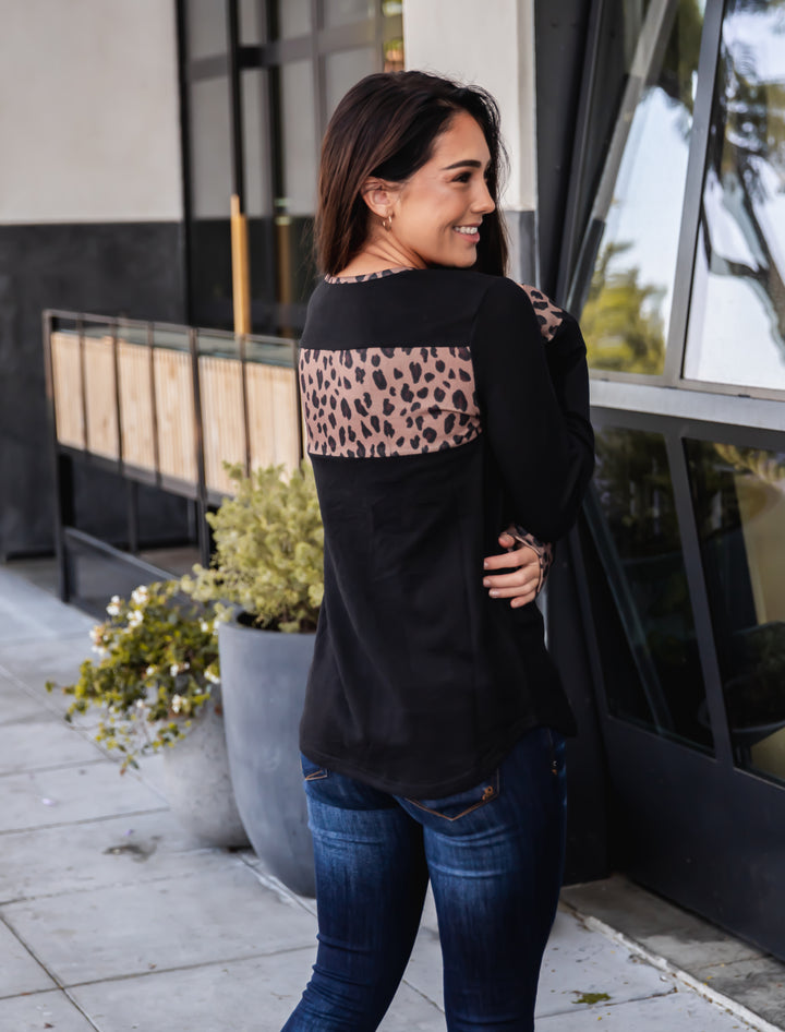 Animal Print Detail Ania Top