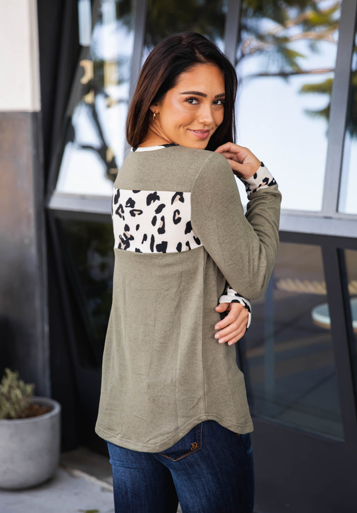 Animal Print Detail Ania Top