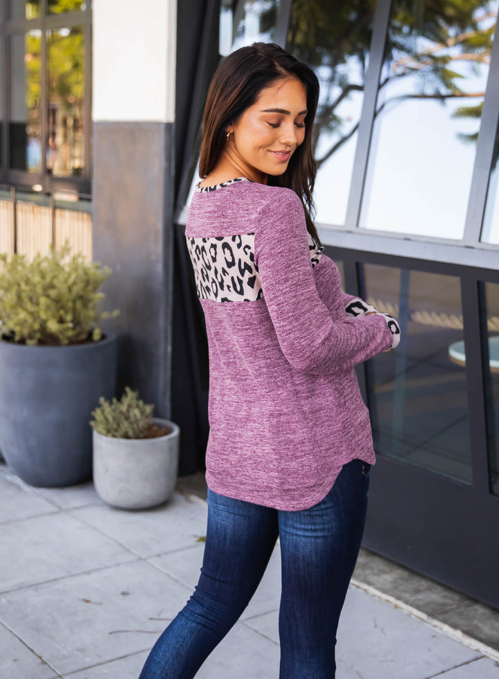 Animal Print Detail Ania Top