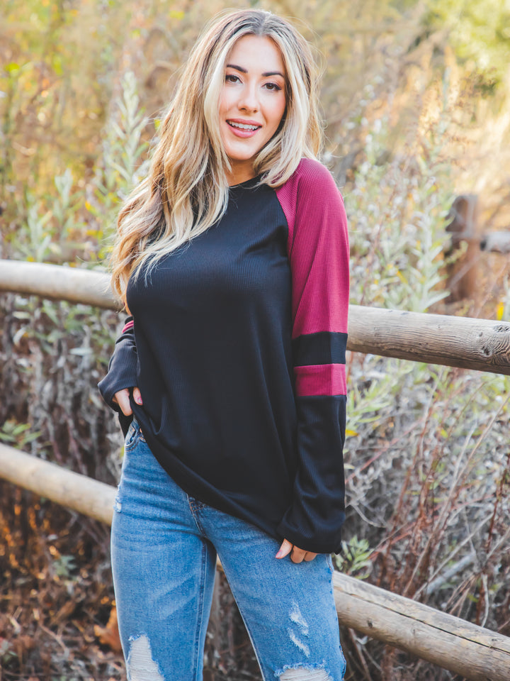 Colorblock Raglan Top