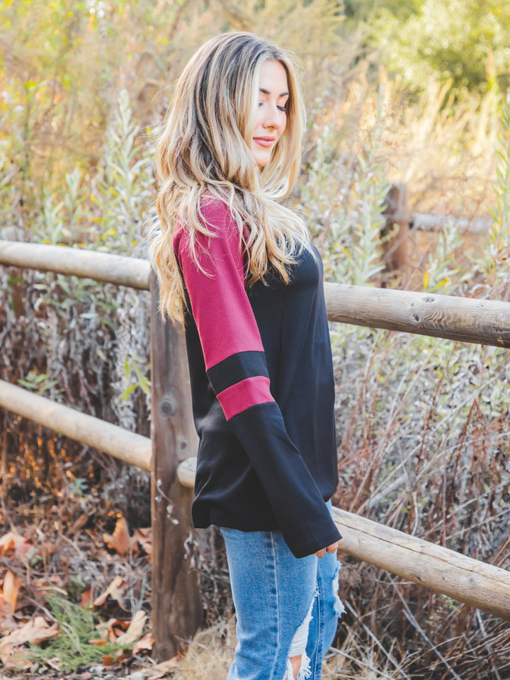 Colorblock Raglan Top