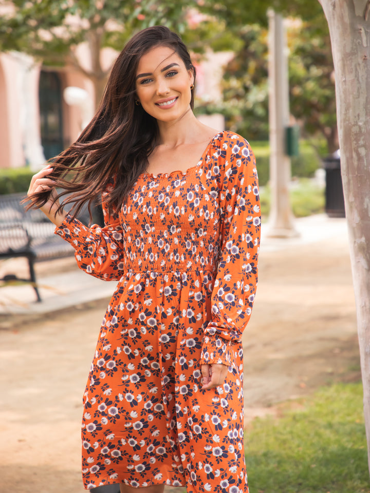 Patterened Smocked Triana Dress