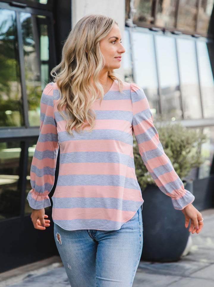 Thick Stripe Long Sleeve Raine Top