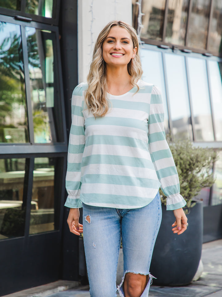 Thick Stripe Long Sleeve Raine Top