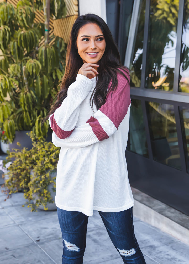 Colorblock Sleeve Raglan Alexa Top