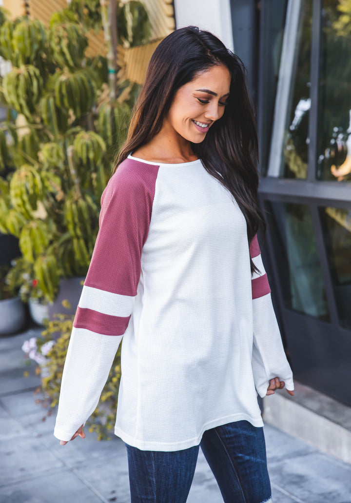 Colorblock Sleeve Raglan Alexa Top