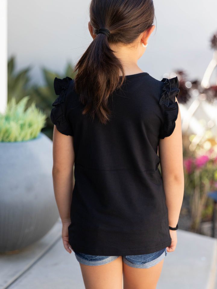 Ruffle Sleeve Little Girl Top