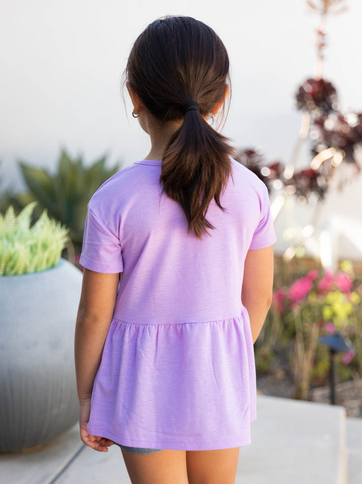 Little Girls Solid Peplum Top