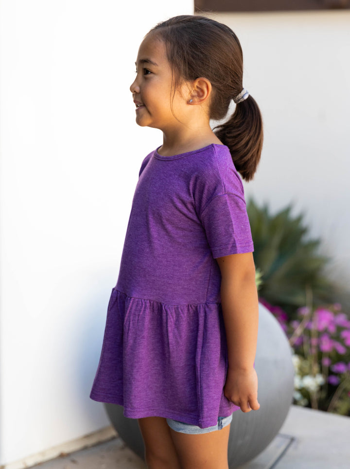 Little Girls Solid Peplum Top
