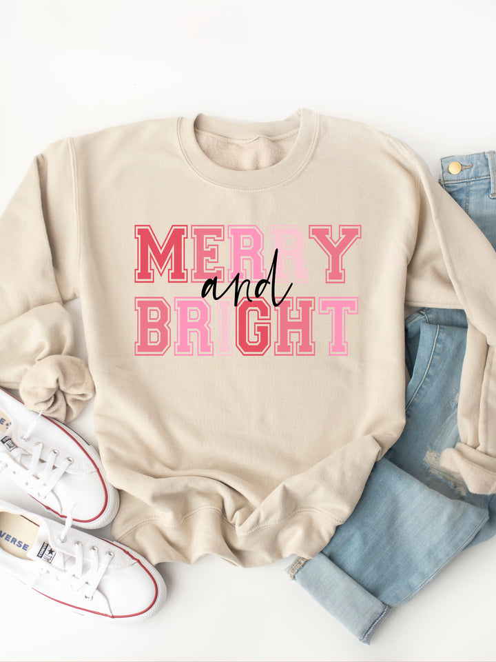 Merry And Bright Pink - Graphic Sweatshirt