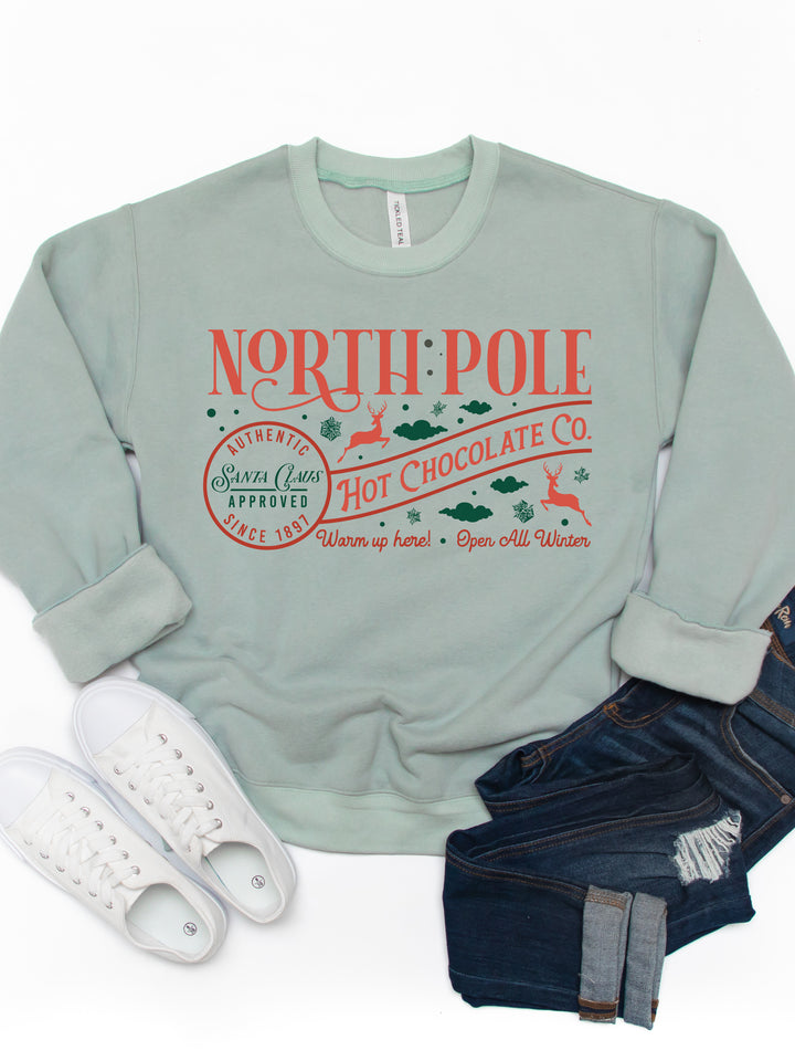 North Pole Hot Chocolate Co.- Christmas Graphic Sweatshirt