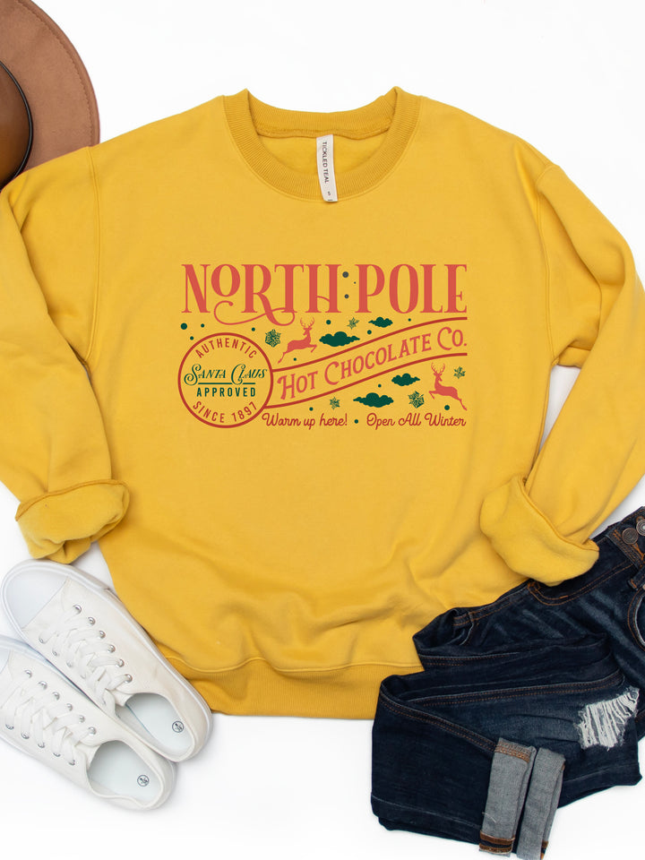 North Pole Hot Chocolate Co.- Christmas Graphic Sweatshirt