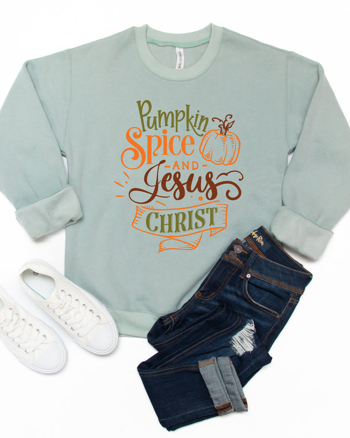 Pumpkin Spice & Jesus Christ Graphic Sweatshirt
