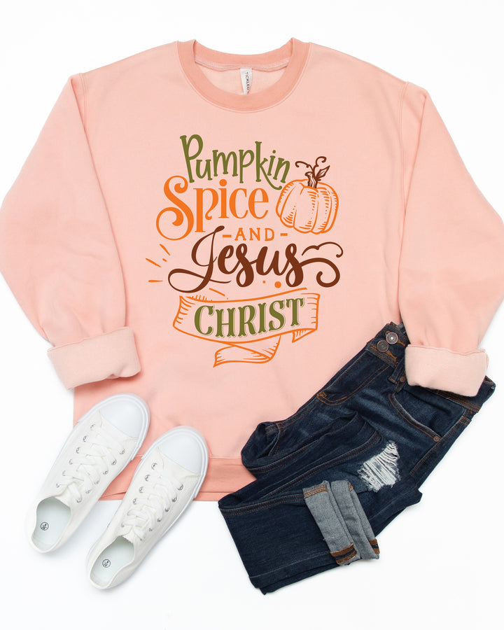Pumpkin Spice & Jesus Christ Graphic Sweatshirt