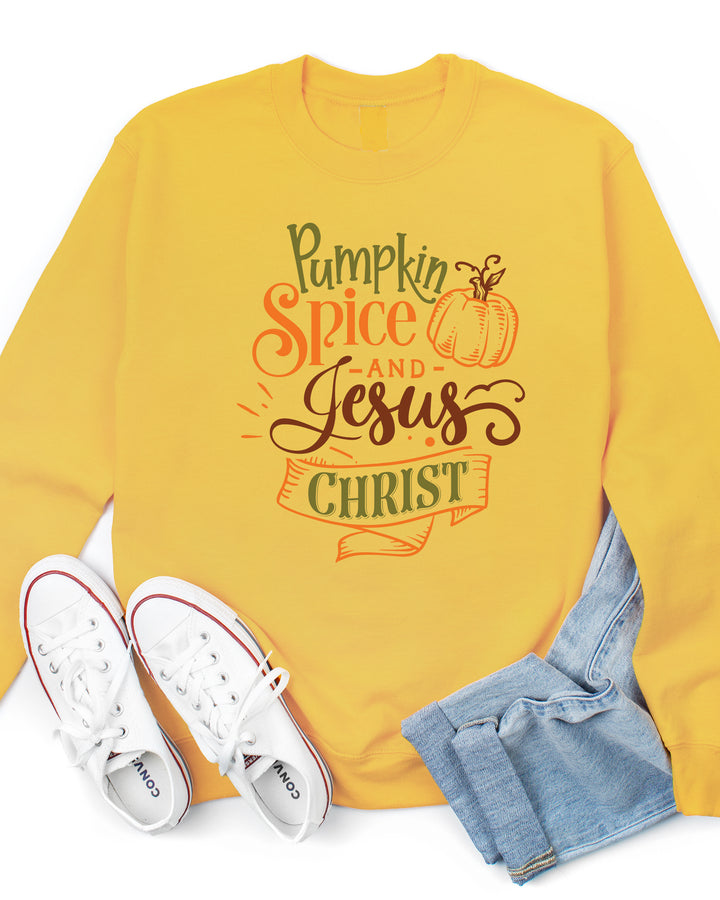 Pumpkin Spice & Jesus Christ Graphic Sweatshirt