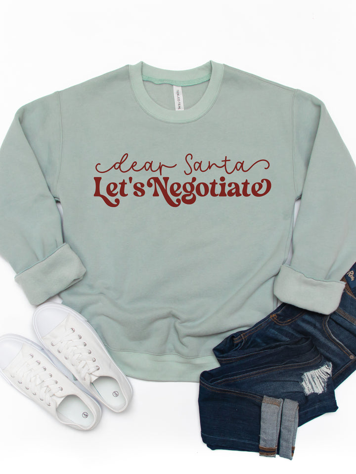 Santa, Let's Negotiate - Christmas Graphic Sweatshirt
