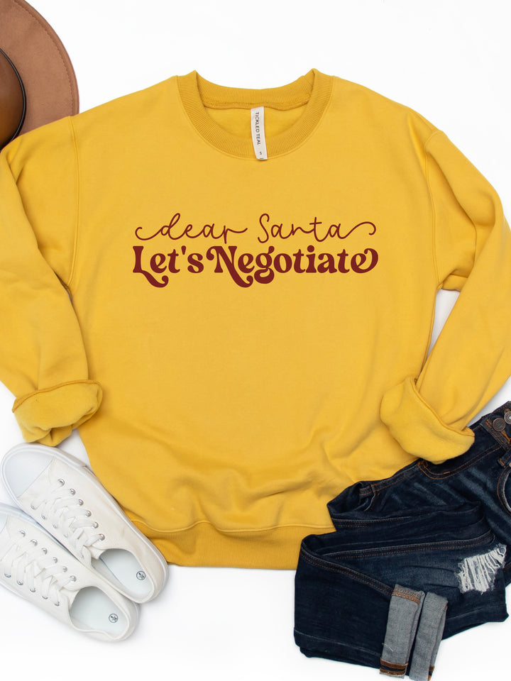 Santa, Let's Negotiate - Christmas Graphic Sweatshirt