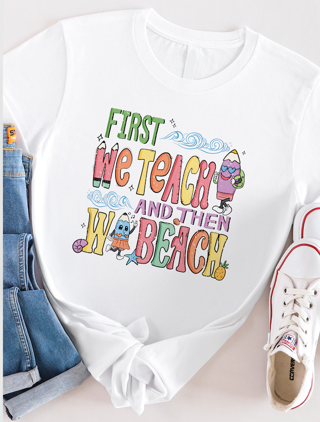 Teach then Beach Graphic Tee