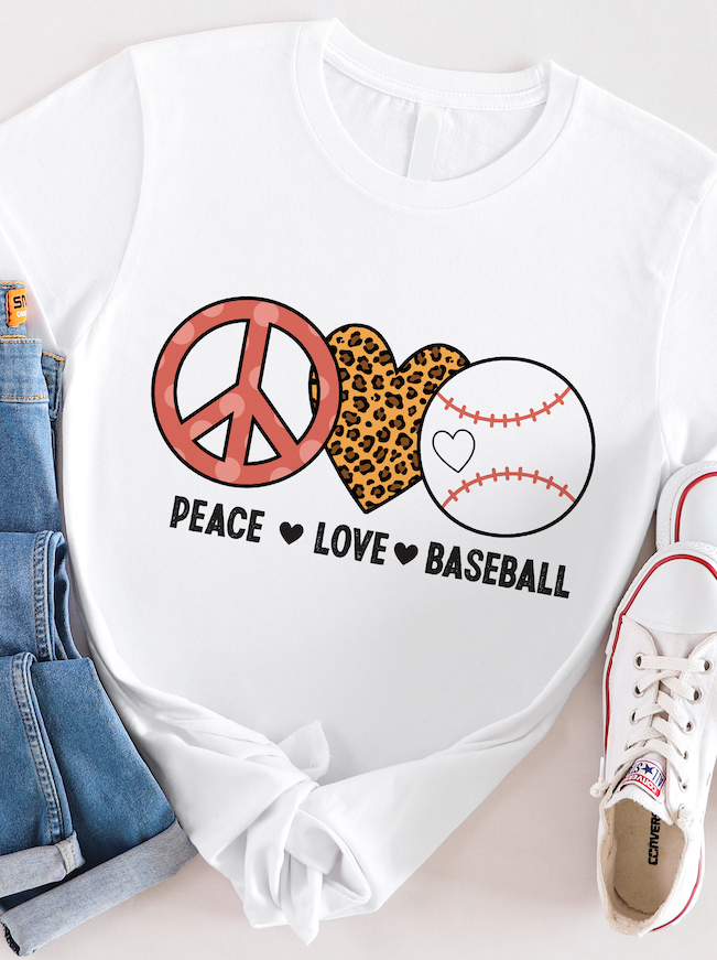Peace Love Baseball Graphic Tee
